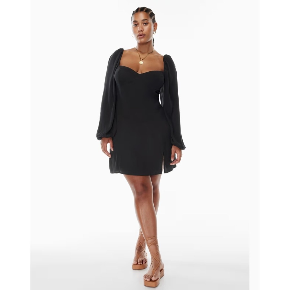 Wilfred Aritzia Novella Mini Dress Black Size 12 Dark Coquette Vampy Witchy Chic